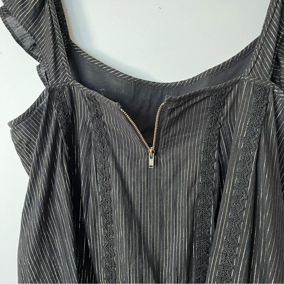 Nanette Lepore Vintage 2000s Isis Pinstripe Embroidered Chain Blouse Top Size 4 - Picture 16 of 16